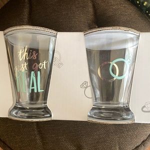 Stemless “Bridal” martini glass set